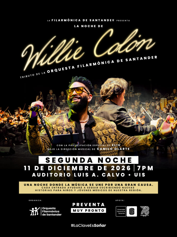 La Noche de Willie Colón regresa a Bucaramanga con una segunda noche de salsa sinfónica de la Orquesta Filarmónica de Santander.